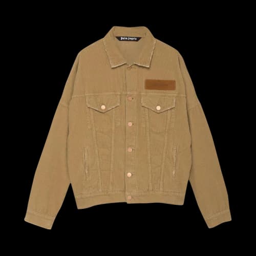 Palm Angels Corduroy Logo Denim Jacket 'Beige'