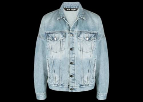 Palm Angels Pirate Bear Denim Jacket Blue