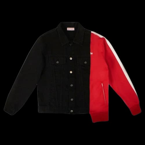 Palm Angels Denim Hybrid Jacket 'Black/Red'