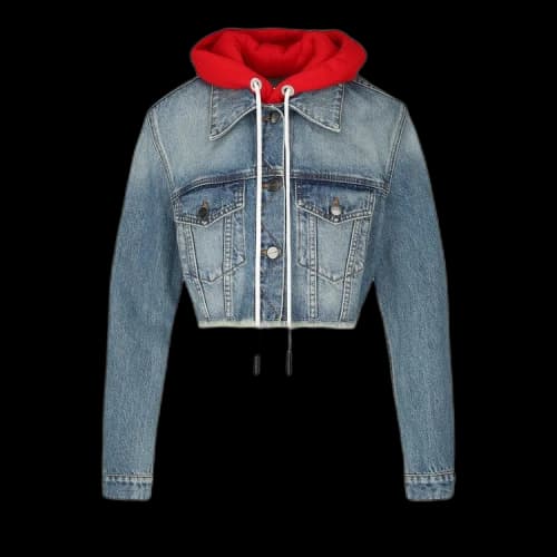 Palm Angels Hooded Denim Jacket 'Blue/Red'