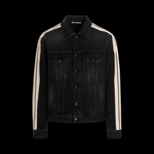 Palm Angels Denim Track Jacket 'Black/White'