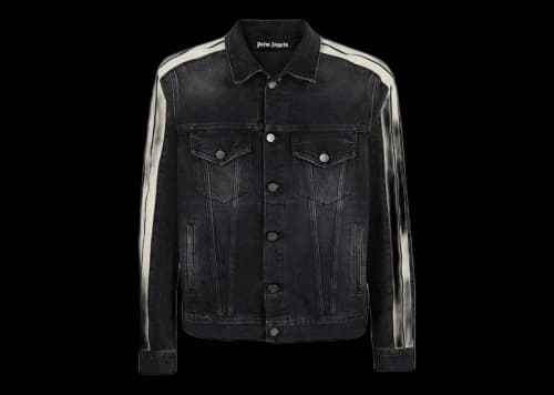 Palm Angels Side Striped Denim Track Jacket Black/White