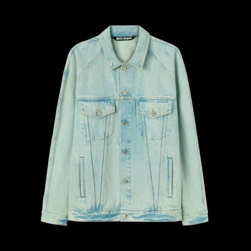 Palm Angels Overdyed Logo Denim Jacket 'Mint'