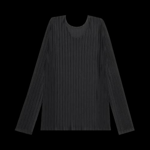 Pleats Please Issey Miyake Pleated Crewneck Top 'Black'