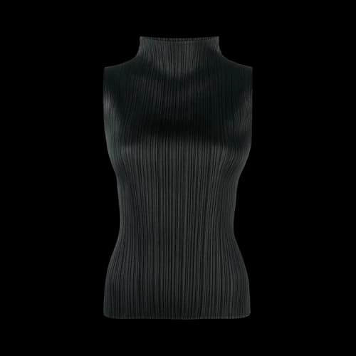 Pleats Please Issey Miyake Turtleneck Tank Top 'Black'