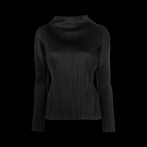 Pleats Please Issey Miyake Turtleneck Long-Sleeve Top 'Black'
