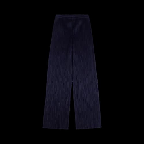 Pleats Please Issey Miyake Pleated Cropped Trousers 'Dark Navy'