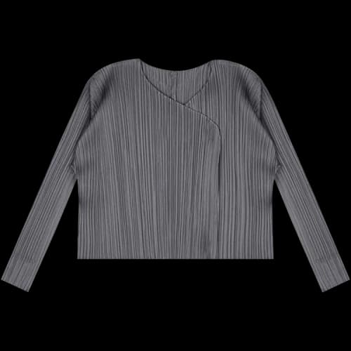 Pleats Please Issey Miyake Basic Pleated Cardigan 'Grey'