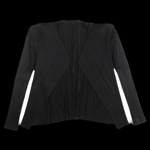 Pleats Please Issey Miyake Basic Pleated Cardigan 'Black'