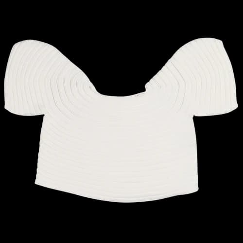 Pleats Please Issey Miyake Mushroom Knit Tops 'White'