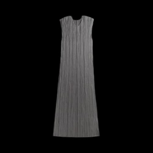 Pleats Please Issey Miyake Basics Sleeveless Round Neck Dress 'Grey'