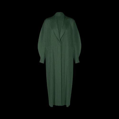 Pleats Please Issey Miyake Monthly Colors December Coat 'Forest Green'