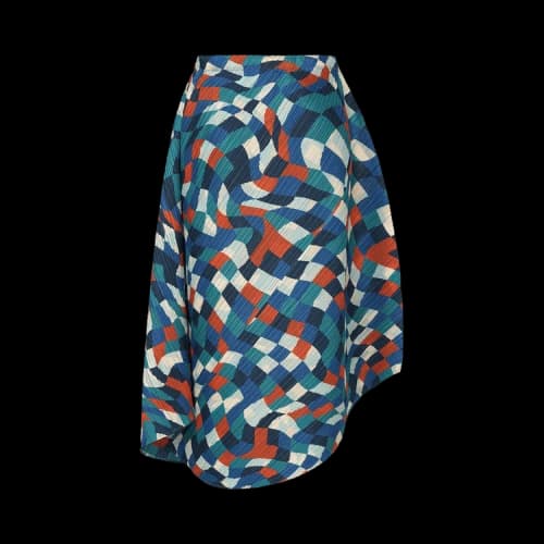 Pleats Please Issey Miyake Dancing Square Skirt 'Blue'
