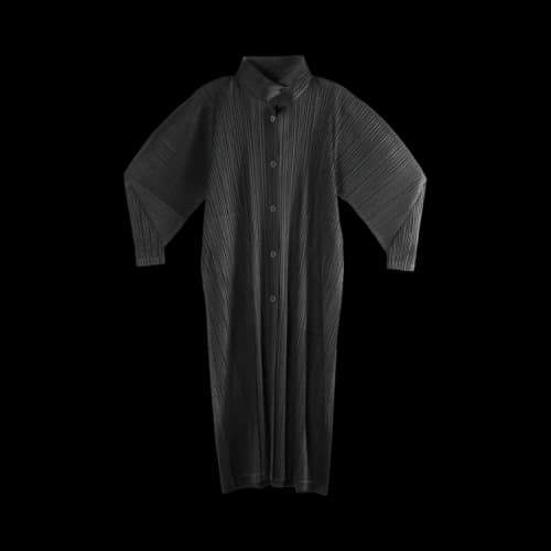 Pleats Please Issey Miyake Thicker Bottoms 1 Batwing Sleeve Coat 'Black'