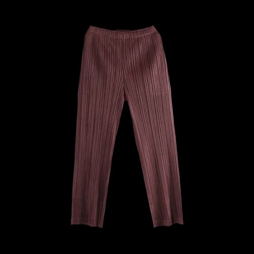 Pleats Please Issey Miyake Thicker Bottoms 1 Leg Straight Pants 'Bordeaux'