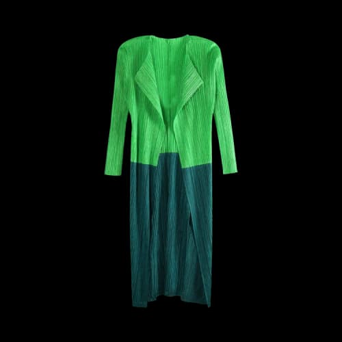 Pleats Please Issey Miyake Swing Cardigan 'Green'