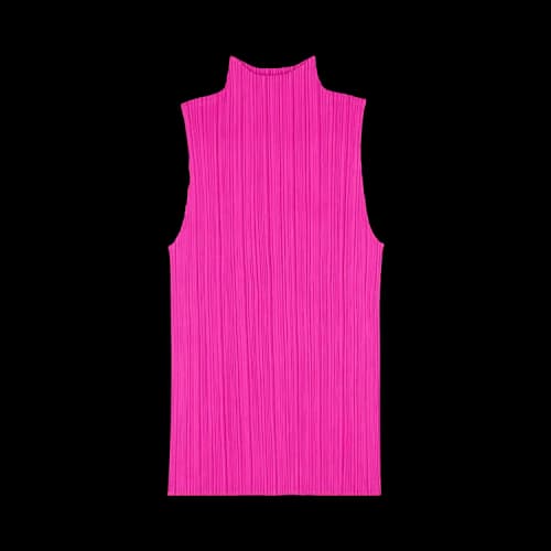 Issey Miyake Pleated Sleeveless High Neck Top 'Pink'