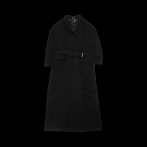 Willy Chavarria Double Breasted Full Length Coat With Belt 'Black'