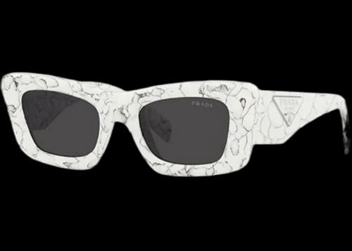 Prada Cat Eye Sunglasses White Marble (PR13ZS-17D5S0-50)