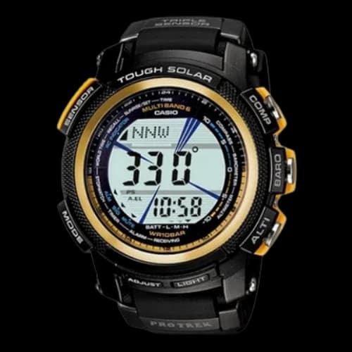 CASIO Protrek Series Solar Power Movement 100m Waterproof Resin Stainless Steel Case Watch Mens