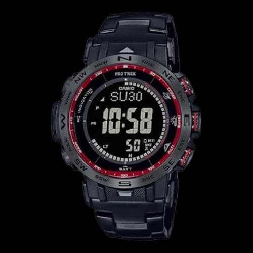 CASIO Solar Powered Sports Mens BlackRed Digital