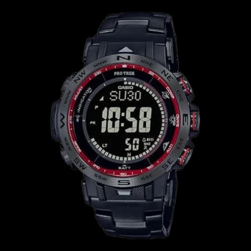 CASIO Solar Powered Sports Mens BlackRed Digital