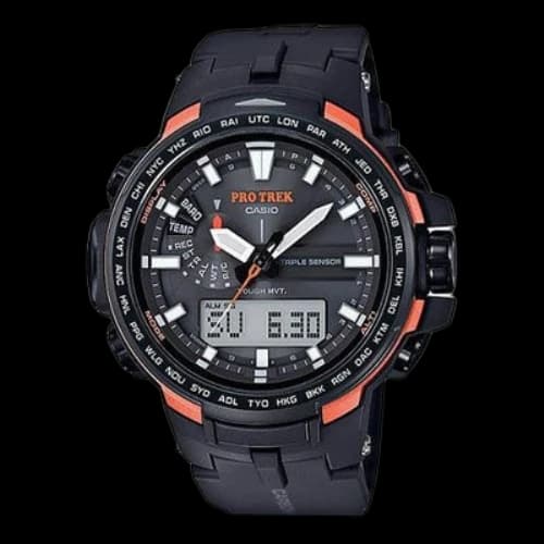 CASIO Waterproof Sports Solar Powered Mens Black Analog/Digital Combo