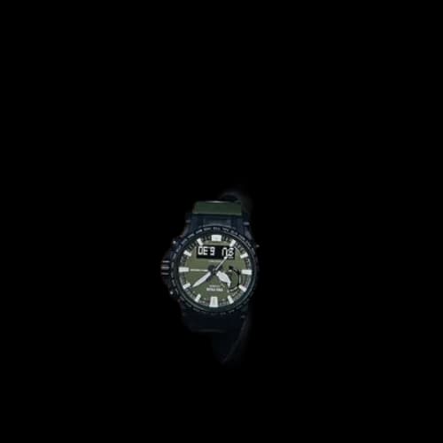 CASIO Waterproof Sports Shockproof Solar Powered Mens Dark Green Analog/Digital Combo