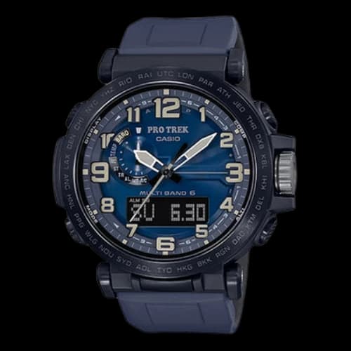 CASIO PRO Trek Strap Stainless Steel quartz Watch Black Mens