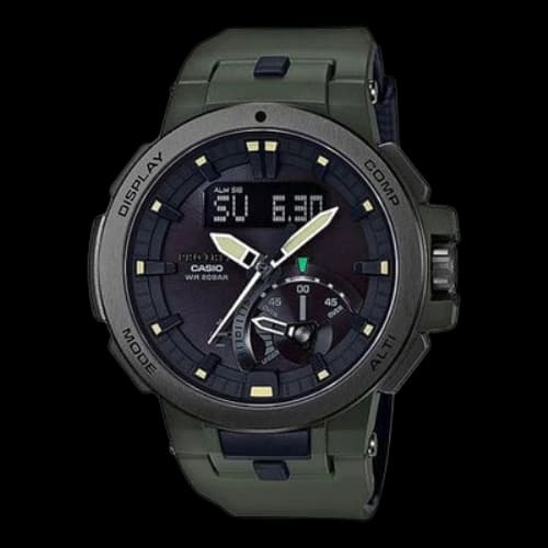 CASIO Quartz Sports Mens BlackGreen Analog/Digital Combo