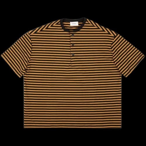 Rhude Striped Ponte Roma Henley T-Shirt 'Brown'
