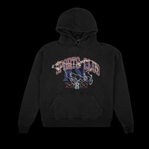 Rhude Sports Club Hoodie Sweatshirt 'Black'