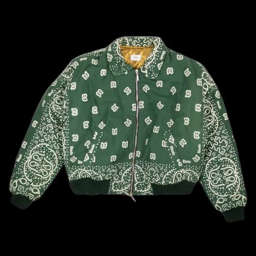 Rhude Bandana Bomber Jacket 'Forest/Cream'
