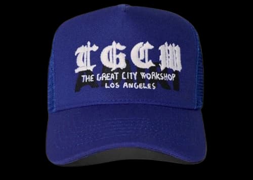 AMIRI T.G.C.W. Trucker Hat Blue