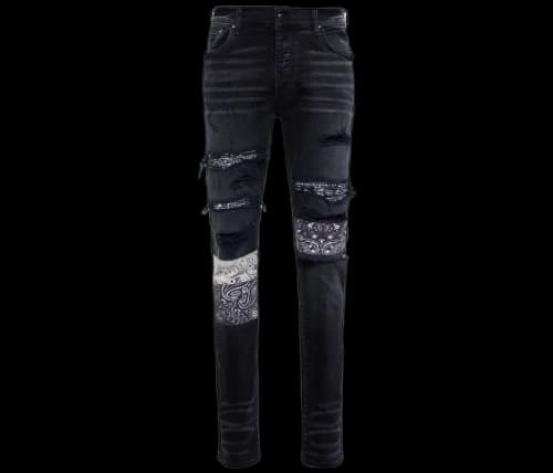 AMIRI Bandana Skinny Fit Jeans Black