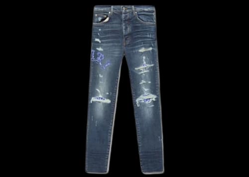 AMIRI Distressed Skinny Jeans Blue