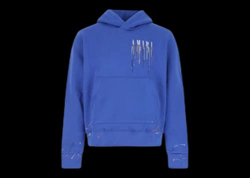 AMIRI Embroidered Paint Drip Core Logo Hoodie Blue