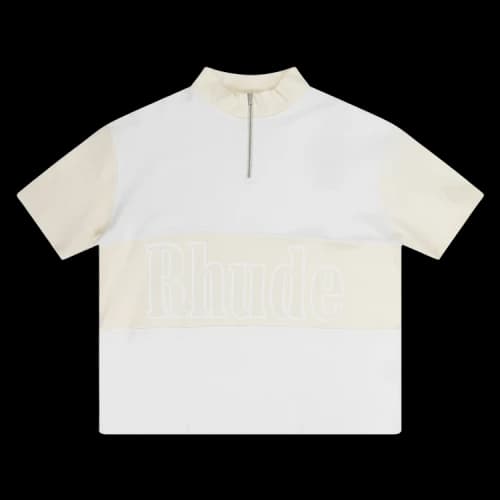 Rhude Panel Zip Henley Sweater 'White'