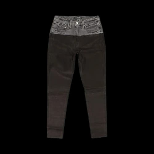 Amiri Contrast Leather Skinny Jeans 'Black/Aged Black'