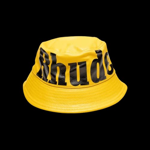 Rhude Logo Leather Bucket Hat 'Mustard'