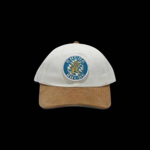 Rhude Suede Crest 6 Panel Cap 'Cream/Tan'