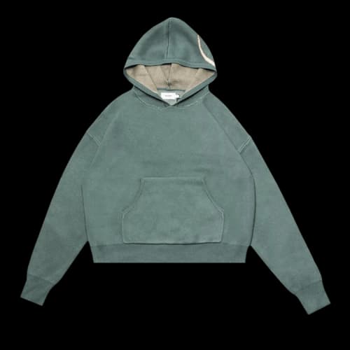 Rhude Script Logo Knit Hoodie 'Ivory/Sage'