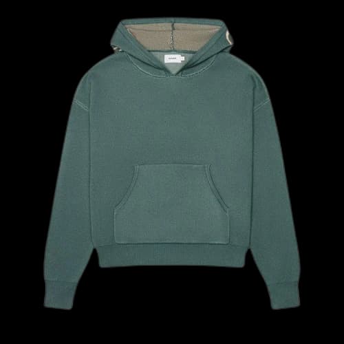 Rhude Script Logo Knit Hoodie 'Ivory/Sage'