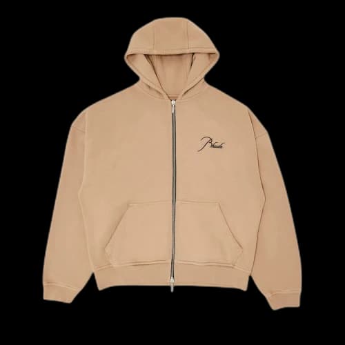 Rhude Zip Up Hoodie 'Sand'