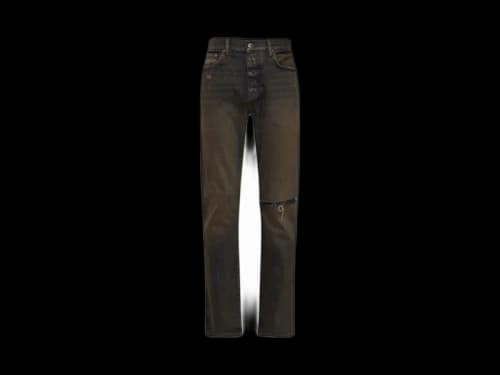 AMIRI Bar Logo Dark Wash Straight Leg Jeans Dark Brown