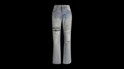 AMIRI Ma Bar Logo Straight Fit Stone Indigo Blue Jeans Blue