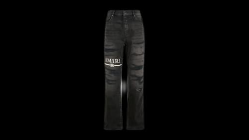 AMIRI Ma Bar Logo Straight Jean Black