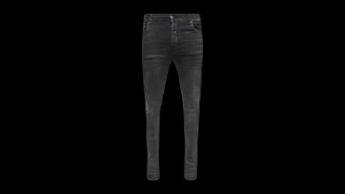AMIRI Slim Fit Distressed Logo Aged Jeans Black