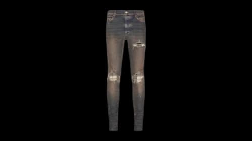 AMIRI MX1 Plaid Dark Indigo Jeans Blue