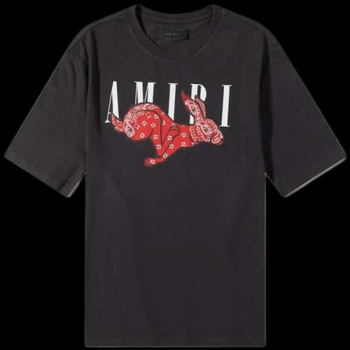 AMIRI CNY Rabbit Logo Tee Tee Black